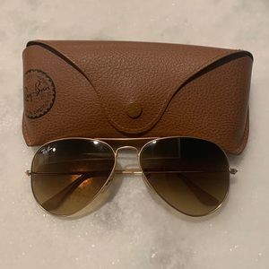 58 mm Ray Ban Sunglasses Gold/Clear Radiant